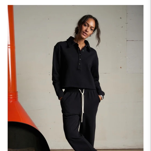 perfectwhitetee Black Collared Sweatshirt - Picture 2 of 5